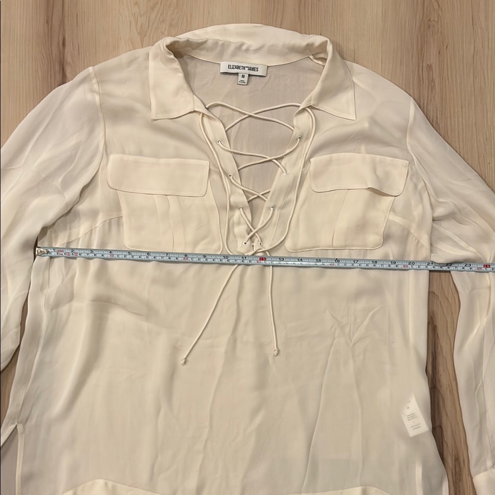 Elizabeth and James Silk Lace-Up Blouse - Picture 4 of 10